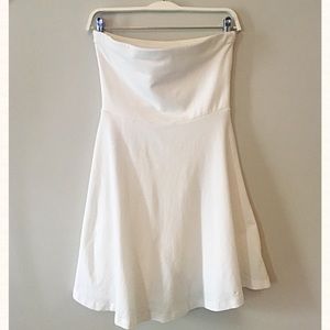 Cotton strapless fit and flare dress